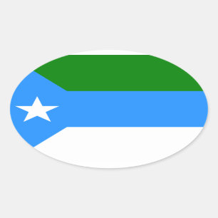 Pegatina Ovalada Bandera de Jubaland, Somalia