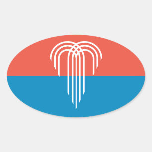 Pegatina Ovalada Bandera de Kansas City (2023), Misuri