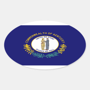 Pegatina Ovalada Bandera de Kentucky