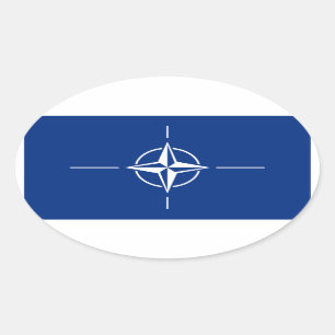 Pegatina Ovalada Bandera de la OTAN