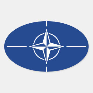 Pegatina Ovalada Bandera de la OTAN