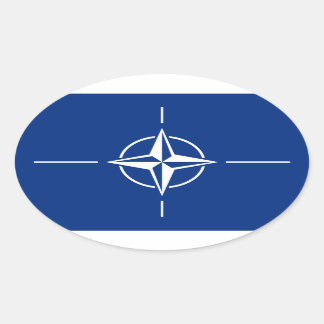 Pegatina Ovalada Bandera de la OTAN