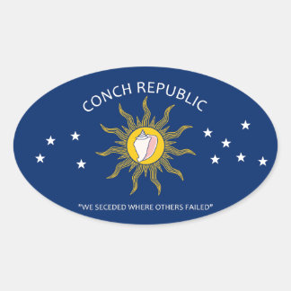 Pegatina Ovalada Bandera de la República de Conch