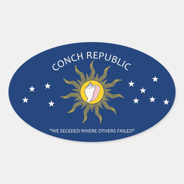 Pegatina Ovalada Bandera de la República de Conch