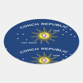 Pegatina Ovalada Bandera de la República de Conch