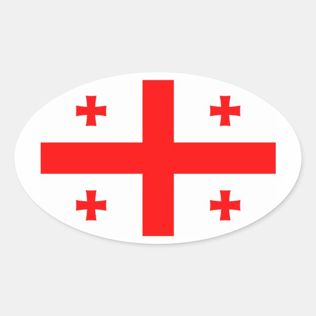 Pegatina Ovalada Bandera de la República de Georgia (Anverso)