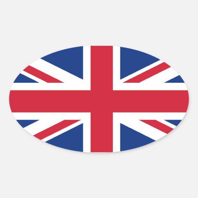 Pegatina Ovalada Bandera de la Unión (Anverso)