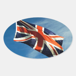 Pegatina Ovalada Bandera de la Unión