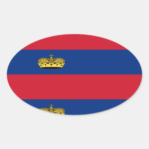 Pegatina Ovalada Bandera de Liechtenstein