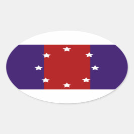 Pegatina Ovalada Bandera de los Altos de Chicago, Illinois