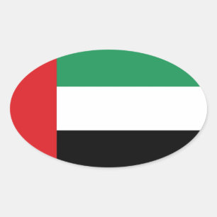 Pegatina Ovalada Bandera de los Emiratos Árabes Unidos