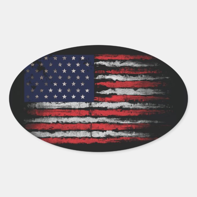 Pegatina Ovalada Bandera de los Estados Unidos (Anverso)