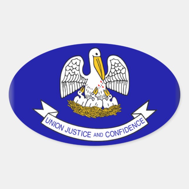 Pegatina Ovalada Bandera de Luisiana (Anverso)