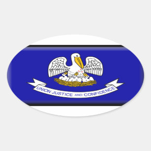 Pegatina Ovalada Bandera de Luisiana