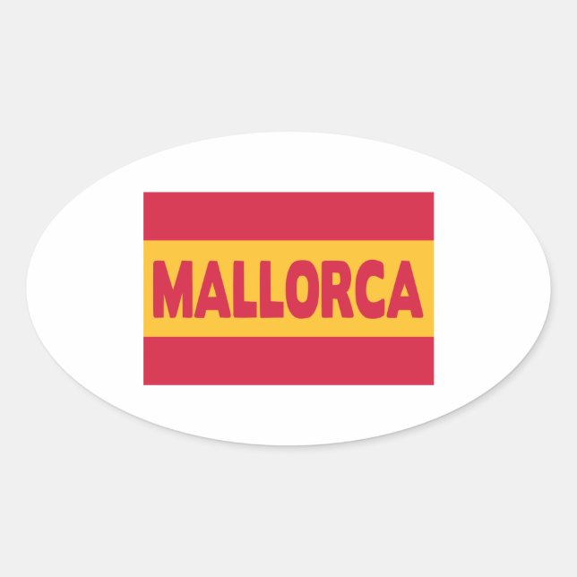 Pegatina Ovalada Bandera de Mallorca (Anverso)