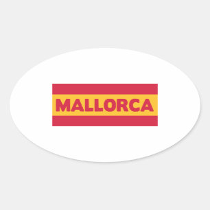 Pegatina Ovalada Bandera de Mallorca España