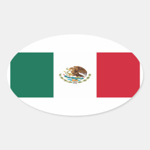Pegatina Ovalada Bandera de México