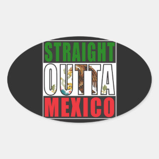 Pegatina Ovalada Bandera de México Straight Outta