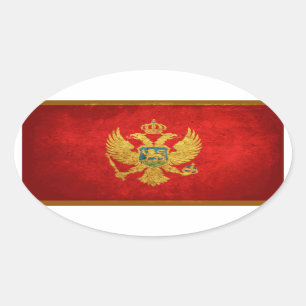 Pegatina Ovalada Bandera de Montenegro