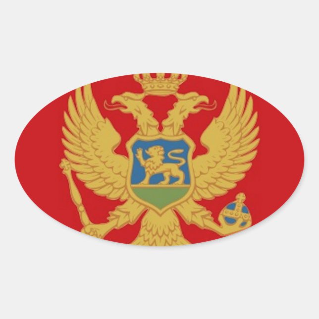 Pegatina Ovalada Bandera de Montenegro (Anverso)