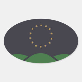 Pegatina Ovalada Bandera de Montpelier, Vermont