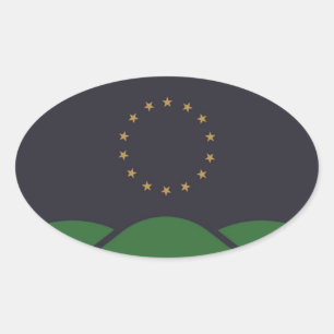 Pegatina Ovalada Bandera de Montpelier, Vermont