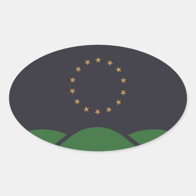 Pegatina Ovalada Bandera de Montpelier, Vermont (Anverso)