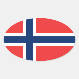 Pegatina Ovalada Bandera de Noruega