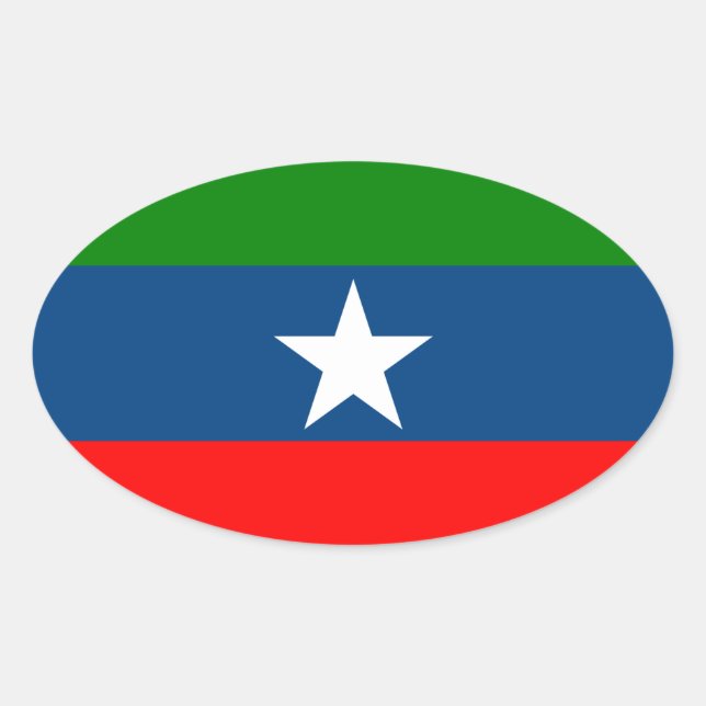 Pegatina Ovalada Bandera de Ogaden (Anverso)
