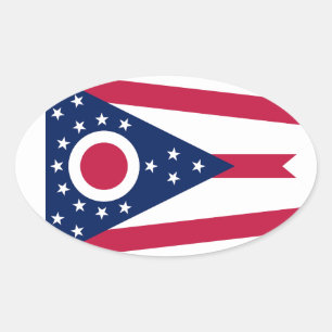 Pegatina Ovalada Bandera de Ohio