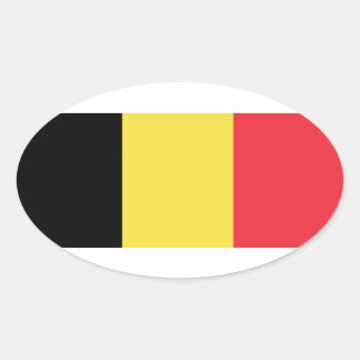 Pegatina Ovalada Bandera de Oval de estilo euro de Bélgica*