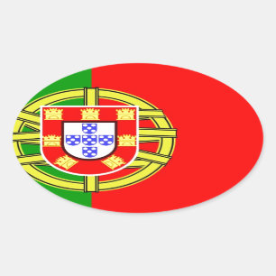 Pegatina Ovalada Bandera de Portugal