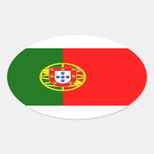 Pegatina Ovalada Bandera de Portugal