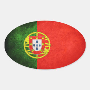 Pegatina Ovalada bandera de portugal