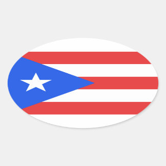 Pegatina Ovalada Bandera de Puerto Rico