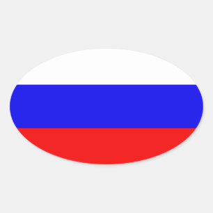 Pegatina Ovalada Bandera de Rusia