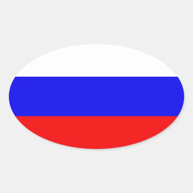 Pegatina Ovalada Bandera de Rusia (Anverso)
