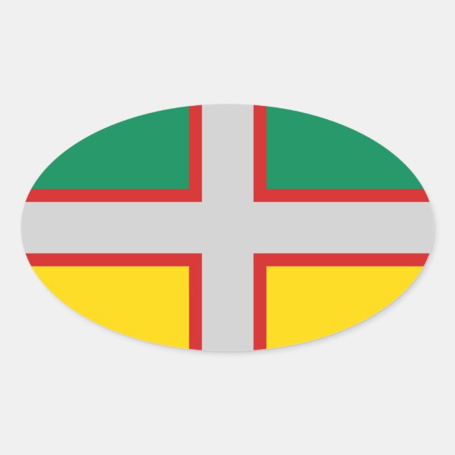 Pegatina Ovalada Bandera de Saguenay-Lac-Saint-Jean (QUÉBEC) (Anverso)