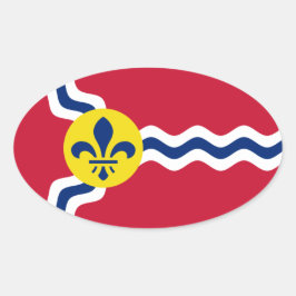 Pegatina Ovalada Bandera de San Luis, Misuri