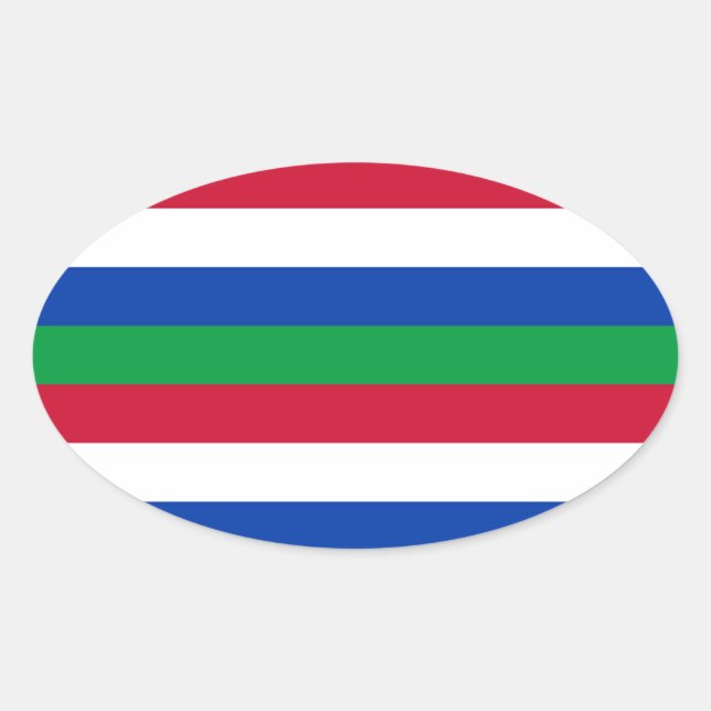 Pegatina Ovalada Bandera de Schiermonnikoog (Anverso)
