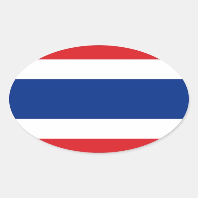 Pegatina Ovalada Bandera de Tailandia (Anverso)