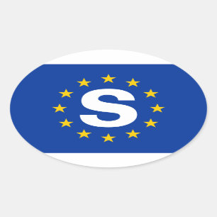 Pegatina Ovalada Bandera de unión europea de CUATRO Suecia "S"