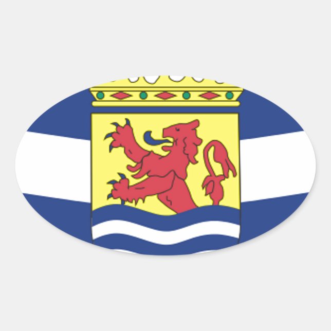 Pegatina Ovalada Bandera de Zelanda (Anverso)
