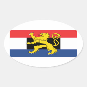 Pegatina Ovalada Bandera del Benelux de cuatro