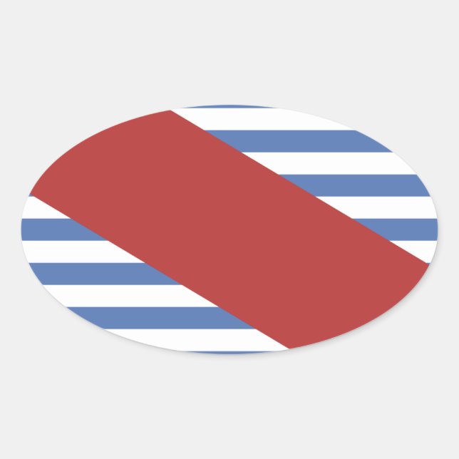 Pegatina Ovalada Bandera del Departamento de Canelones - Uruguay Ov (Anverso)
