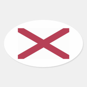 Pegatina Ovalada Bandera del estado de Alabama