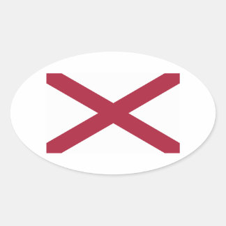 Pegatina Ovalada Bandera del estado de Alabama