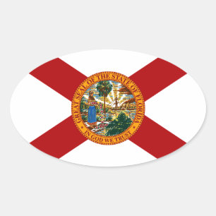 Pegatina Ovalada Bandera del estado de Florida