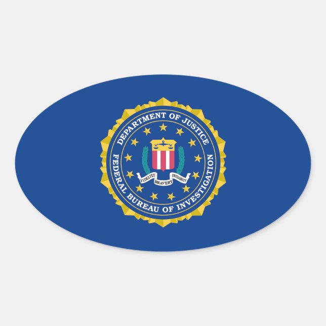 Pegatina Ovalada Bandera del FBI (Anverso)