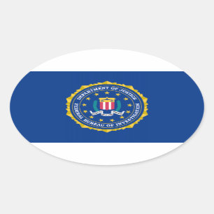 Pegatina Ovalada Bandera del FBI